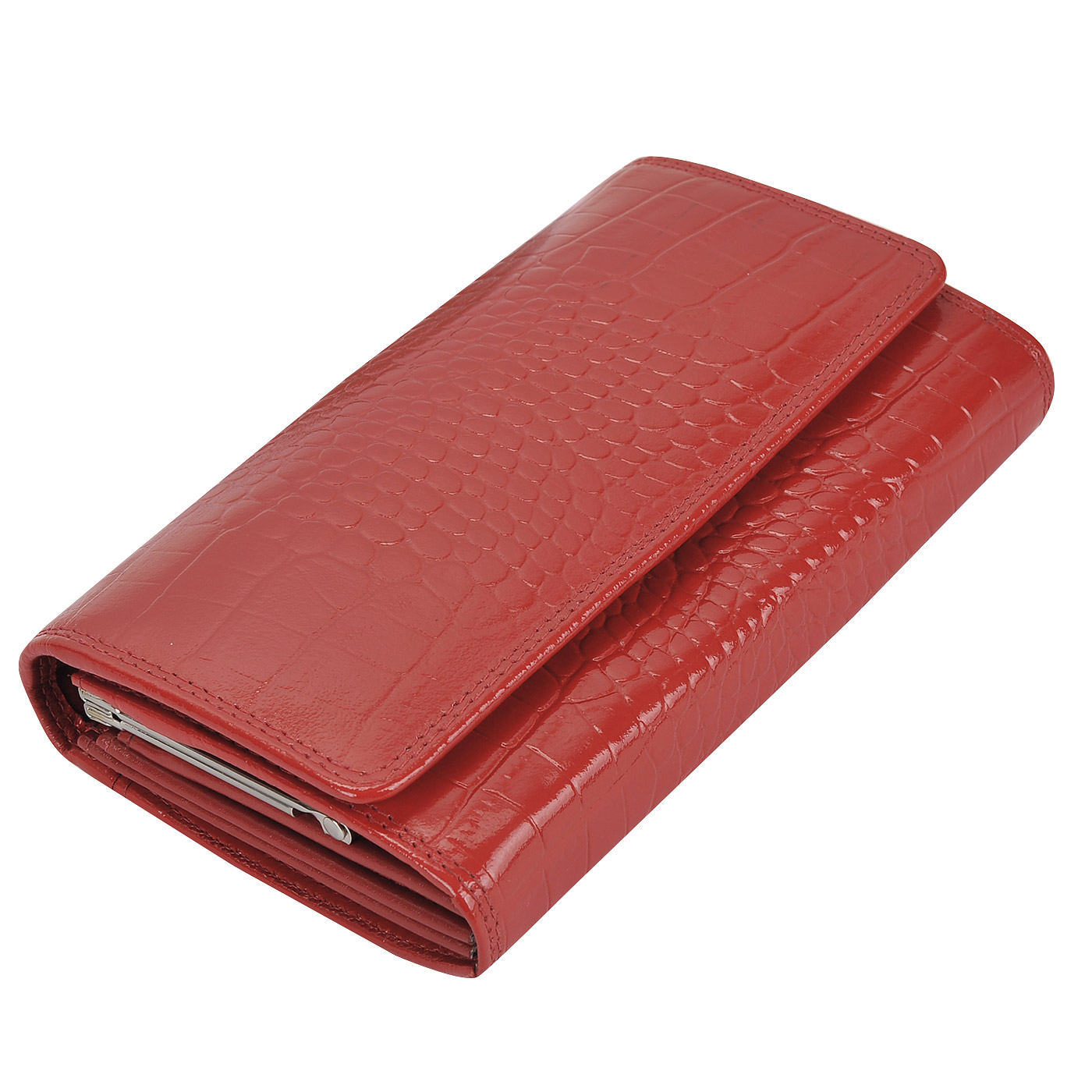 Женское лакированное портмоне с отделкой под кожу крокодила Bodenschatz 