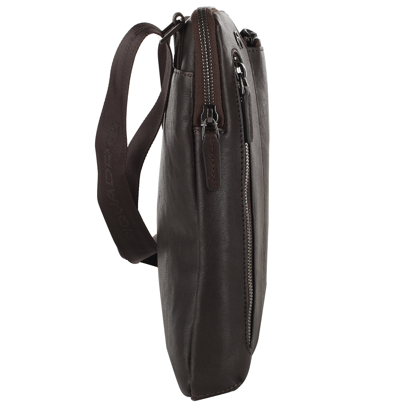 Мужская кожаная сумка через плечо Piquadro Black square