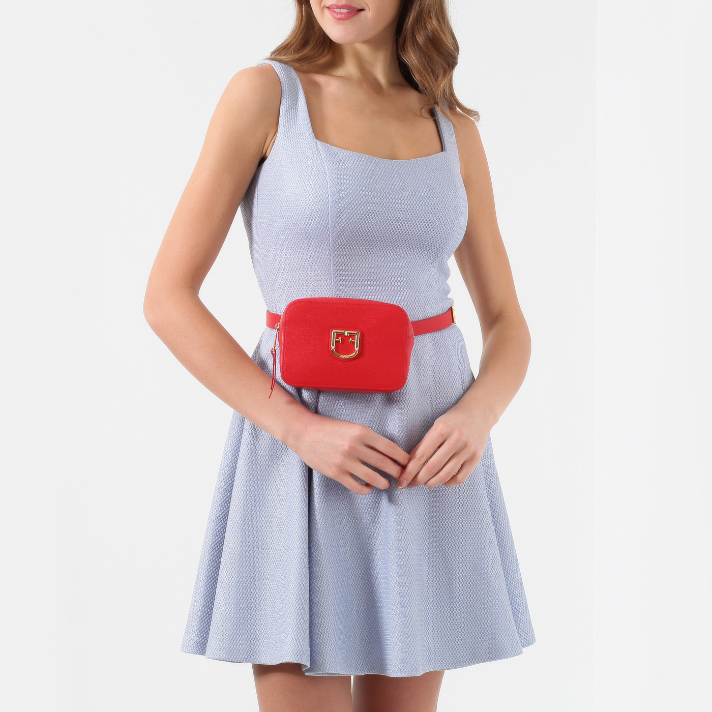 Красная сумочка на пояс Furla Belvedere