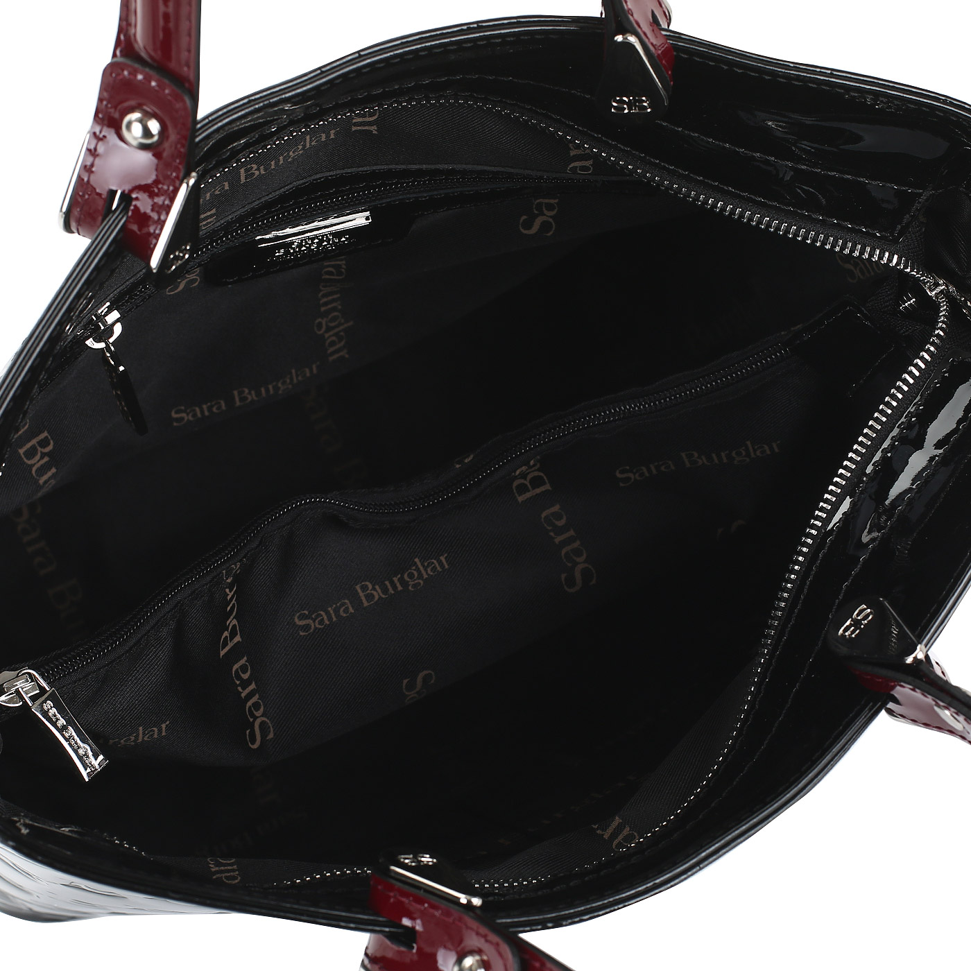 Лакированная сумка с тиснением Sara Burglar Diva