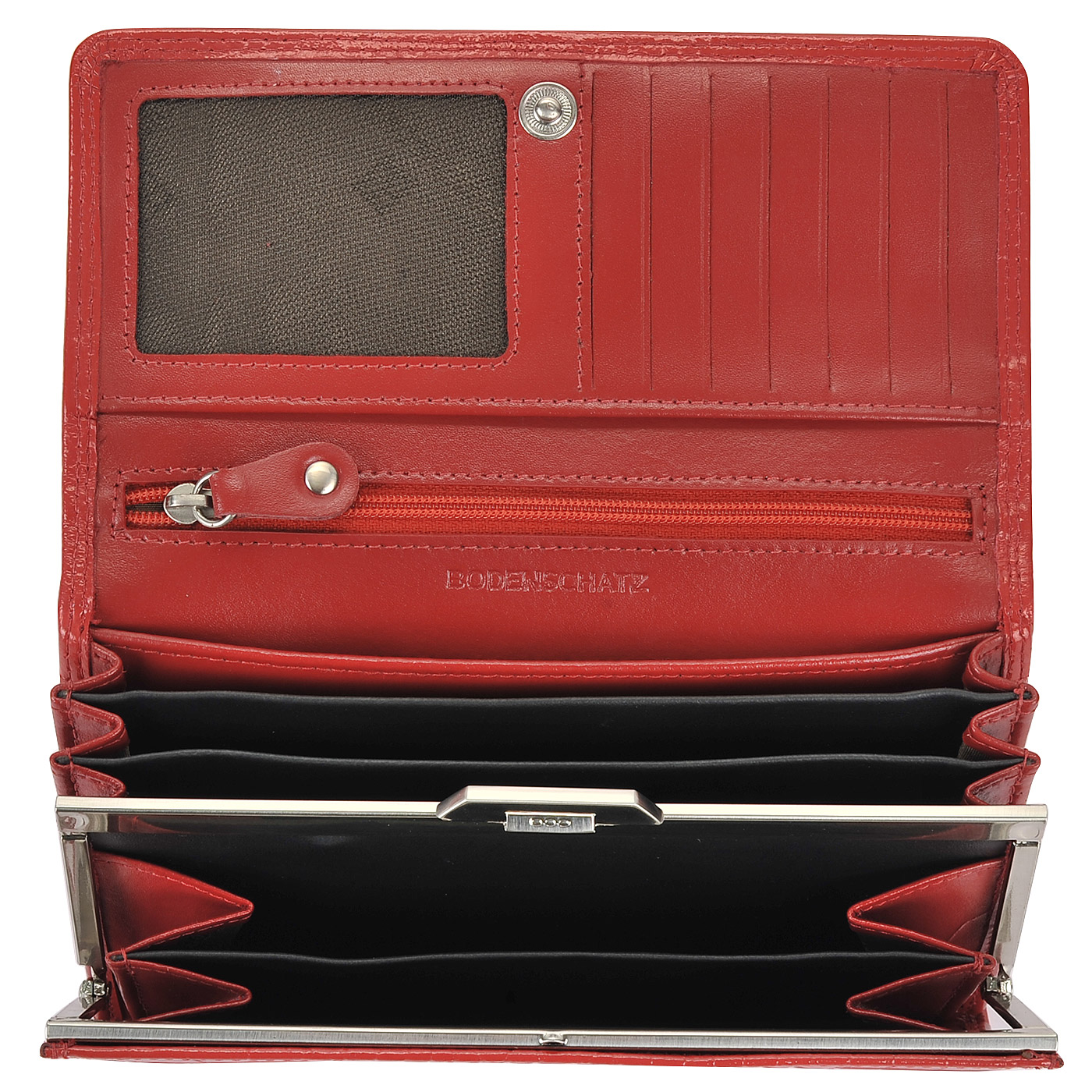 Женское лакированное портмоне с отделкой под кожу крокодила Bodenschatz 