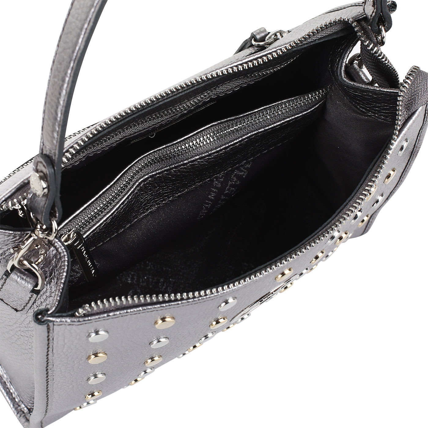 Сумка с клепками свинцового цвета Marina Creazioni 