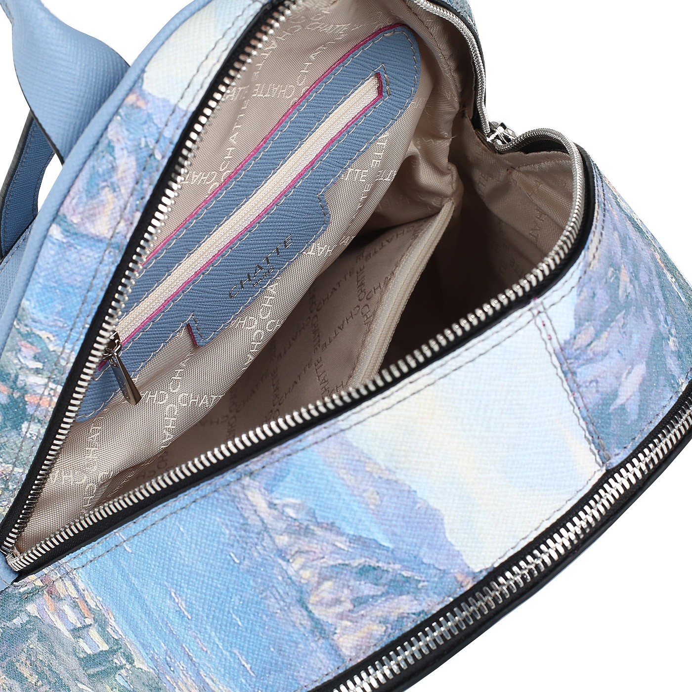 Сафьяновый рюкзак с принтом Chatte 