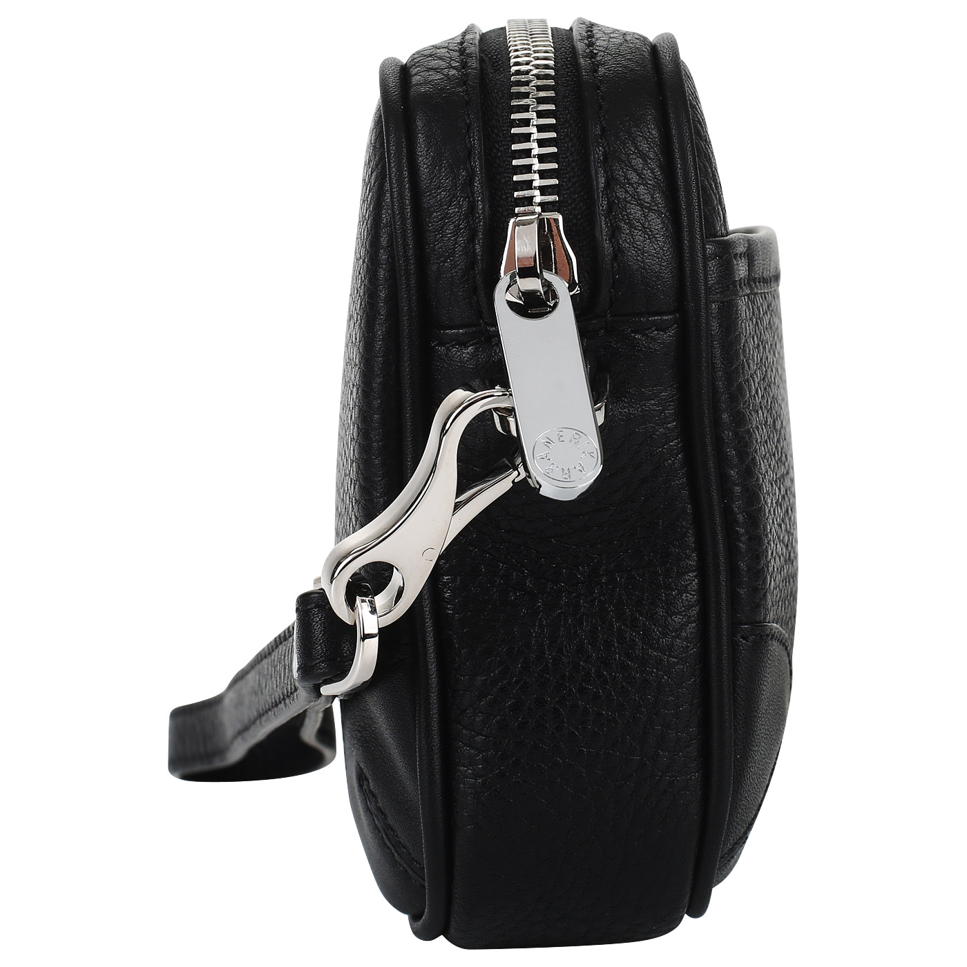 Черная кожаная барсетка на молнии Neri Karra 