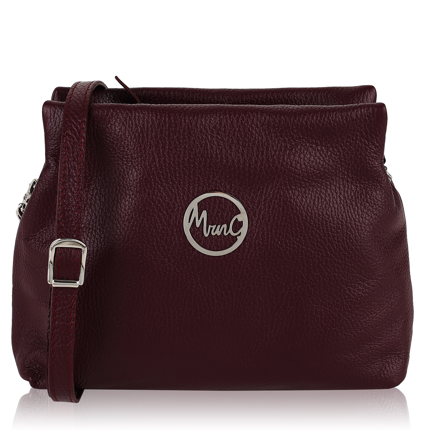 Marina Creazioni Бордовая кожаная сумка