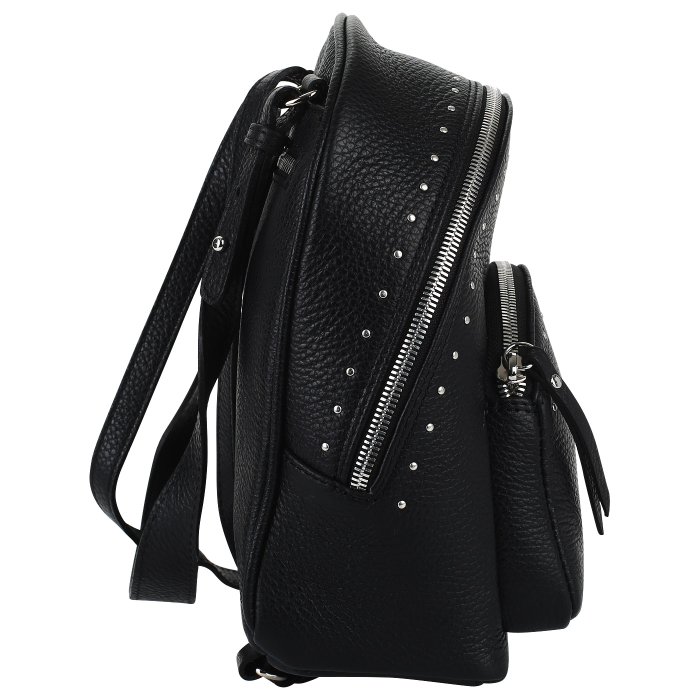 Черный кожаный рюкзак Marina Creazioni 