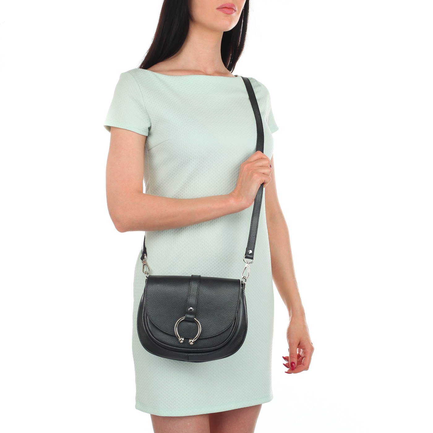 Кожаная сумочка с откидным клапаном Chatte 