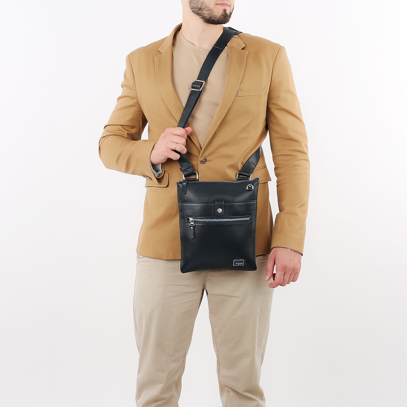 Кожаная сумка через плечо Dr. Koffer 