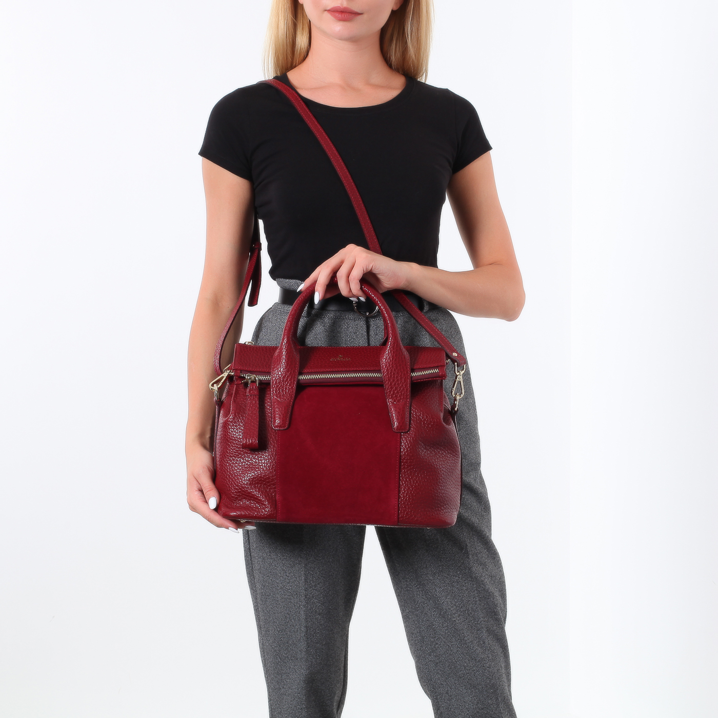 Сумка из кожи и замши Aurelli 