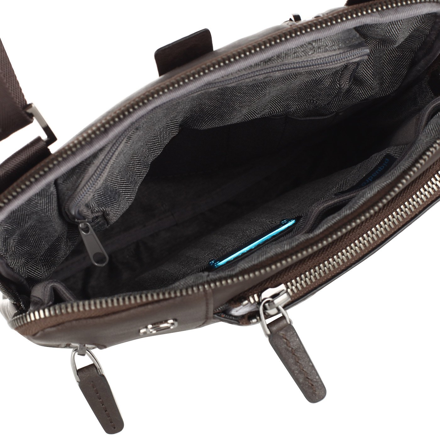 Мужская кожаная сумка через плечо Piquadro Black square