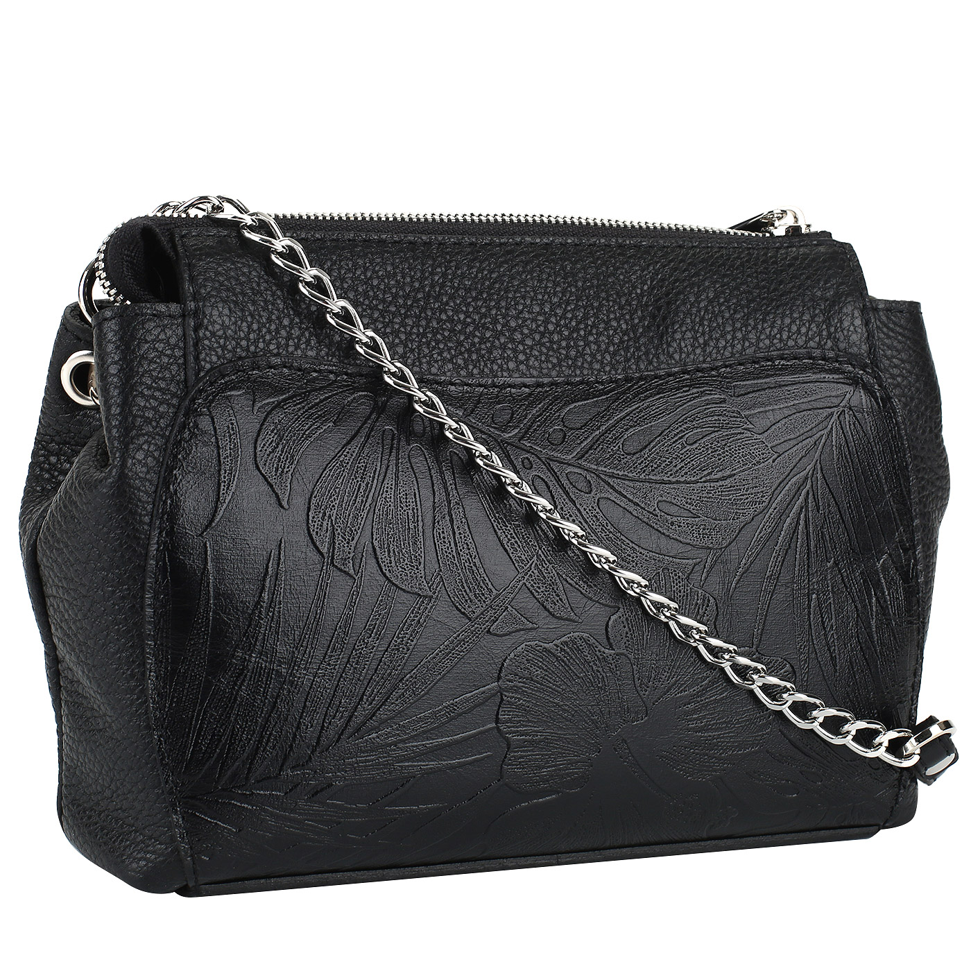 Кожаная сумочка с тиснением Chatte 