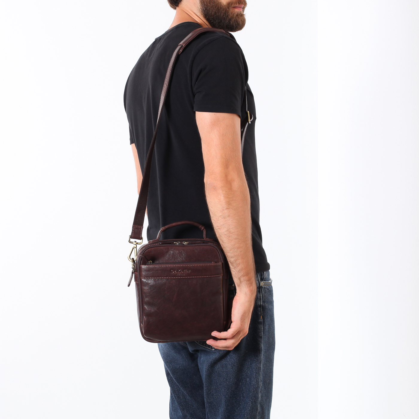 Компактная кожаная сумка Dr. Koffer 