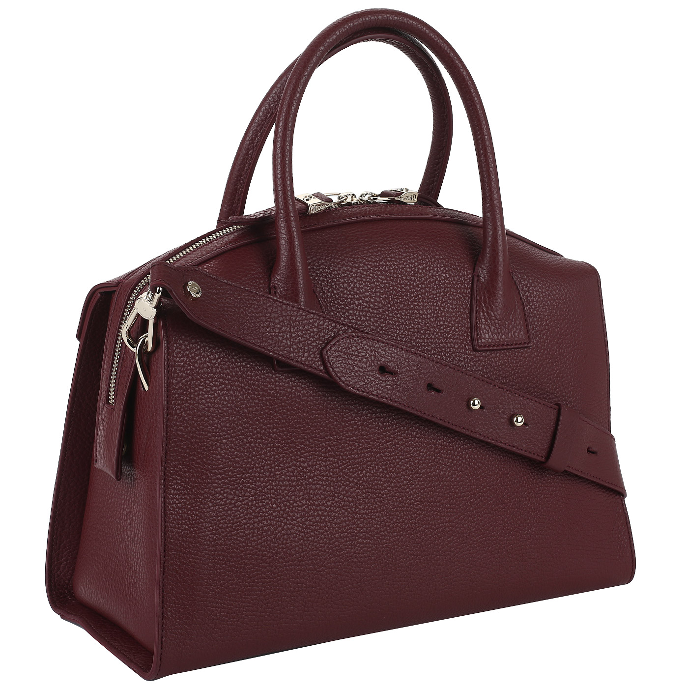 Бордовая кожаная сумка Gironacci 