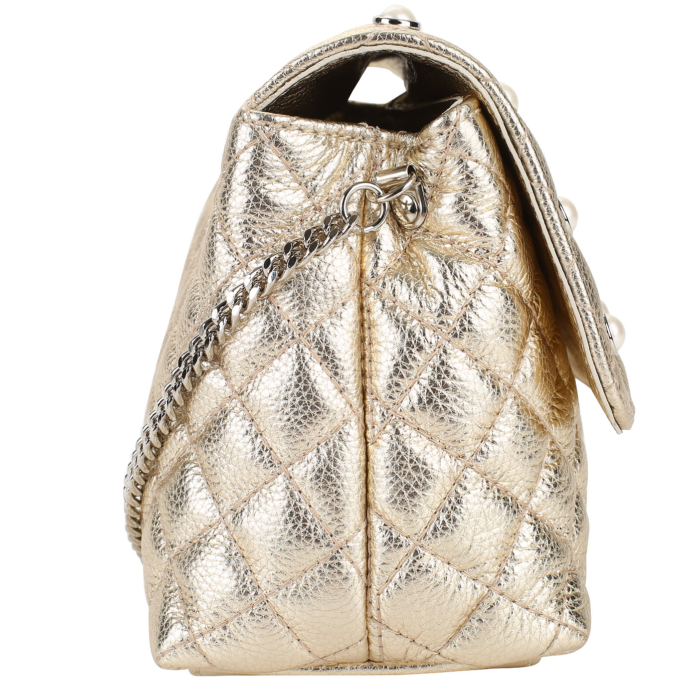 Маленькая сумочка из металлизированной кожи Marina Creazioni 