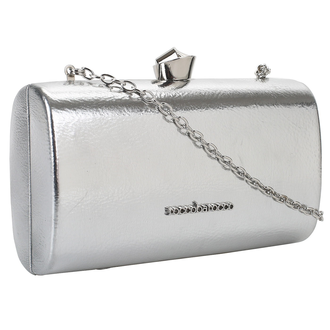 Серебристая сумочка с цепочкой Roccobarocco Kho