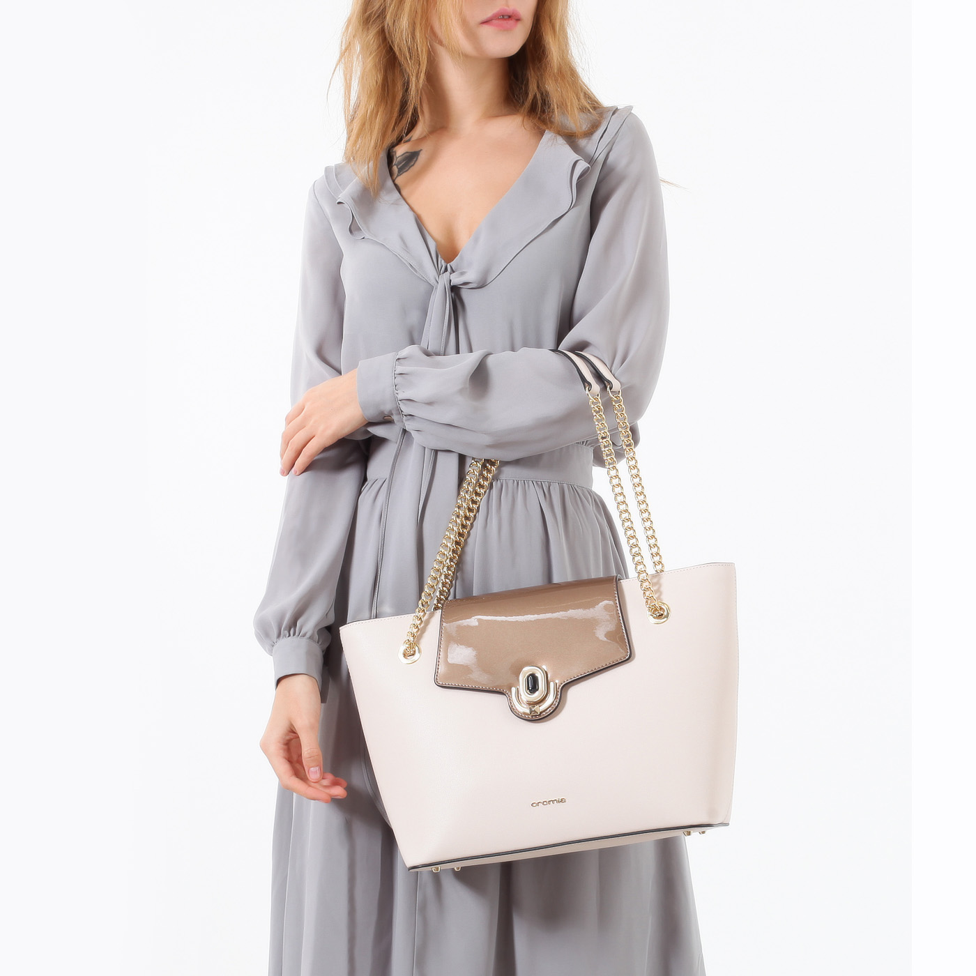 Кожаная сумка с длинными ручками Cromia Ima