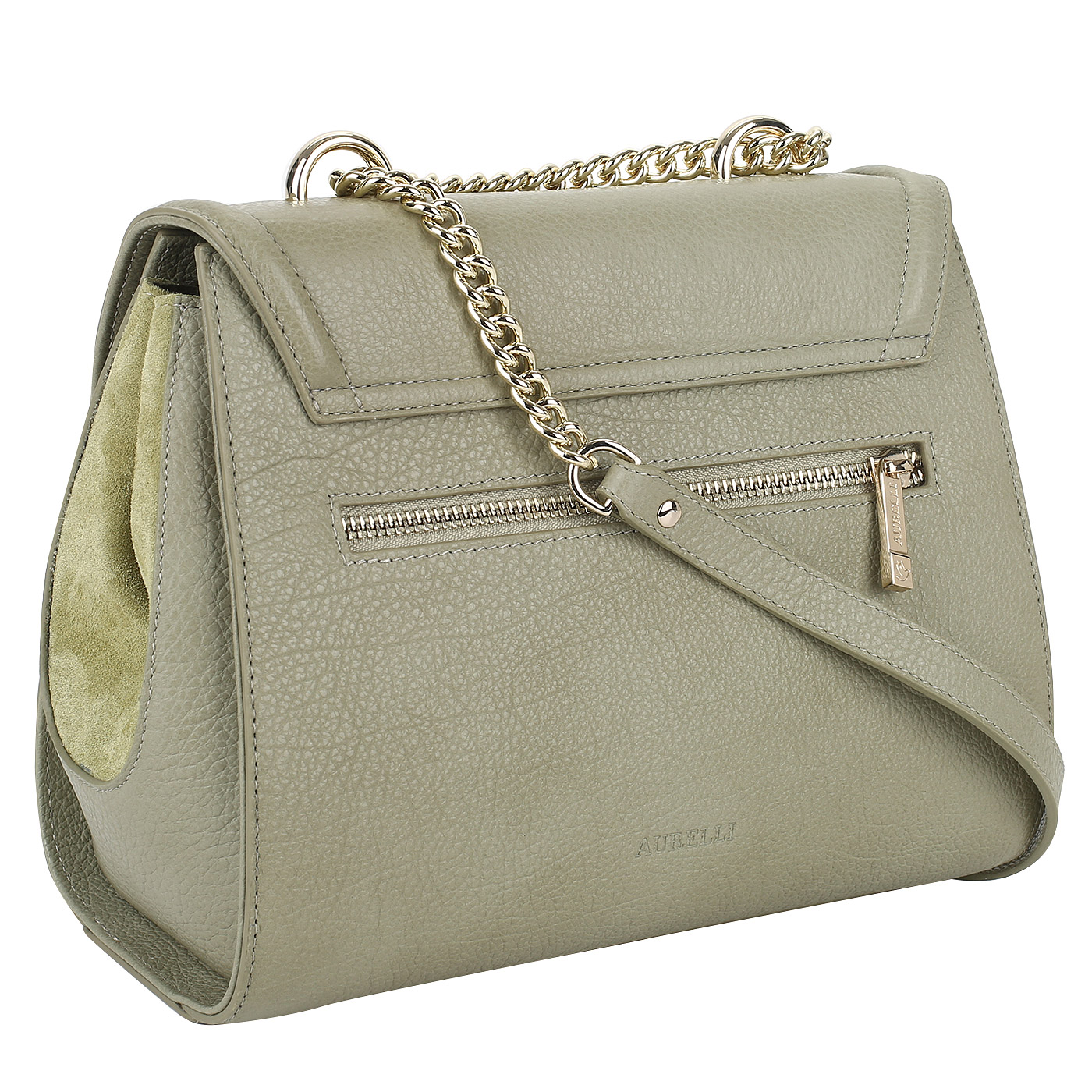 Сумка с замшевыми вставками Aurelli 