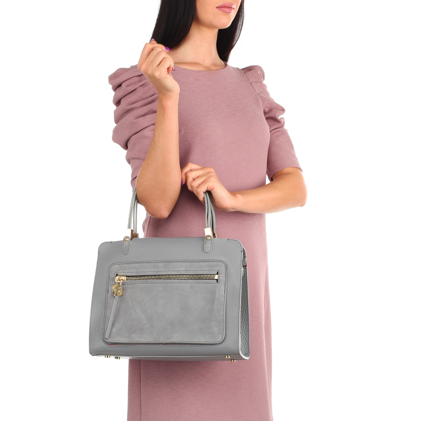 Сумка из натуральной кожи на молнии Carlo Salvatelli Cervino