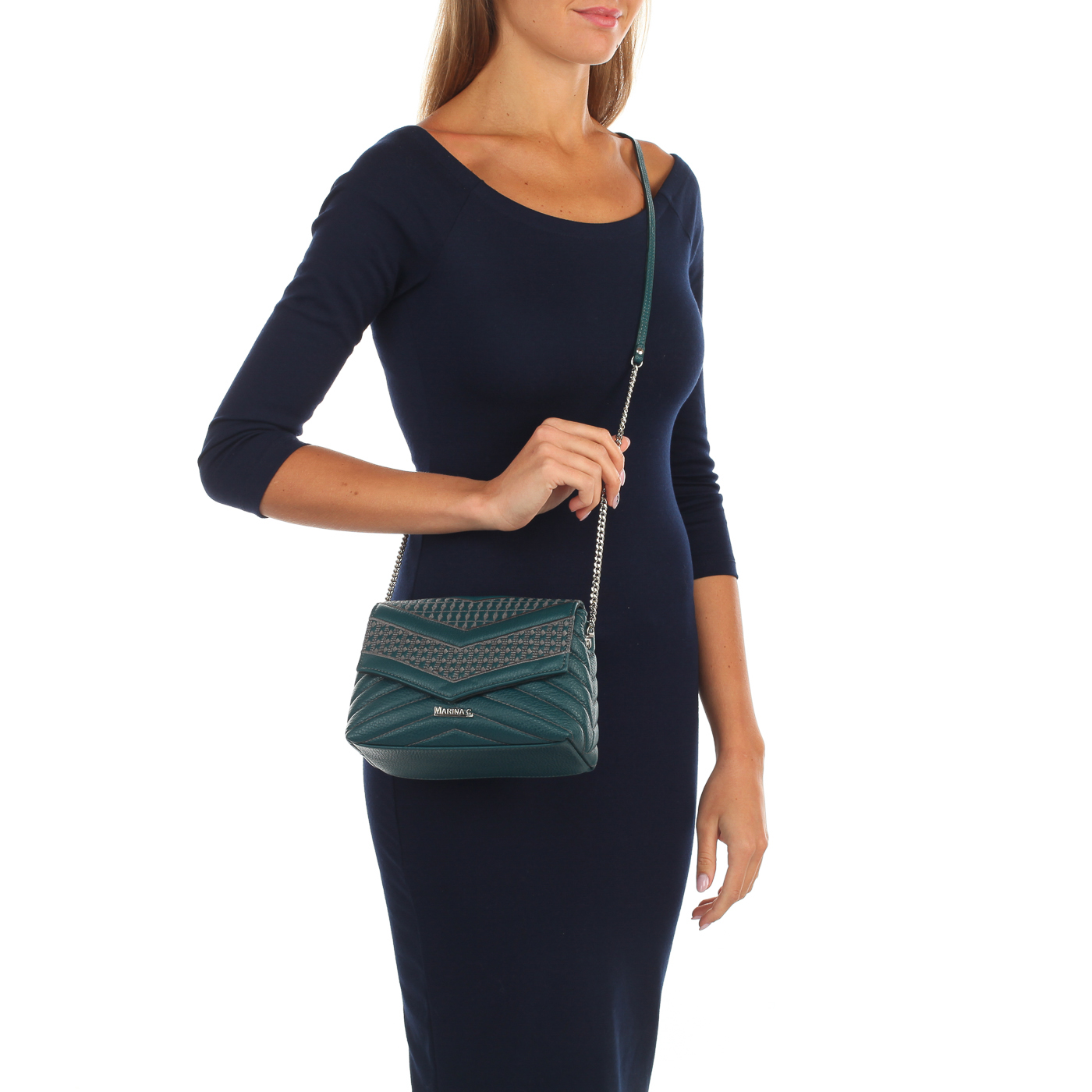 Стеганая кожаная сумочка Marina Creazioni 