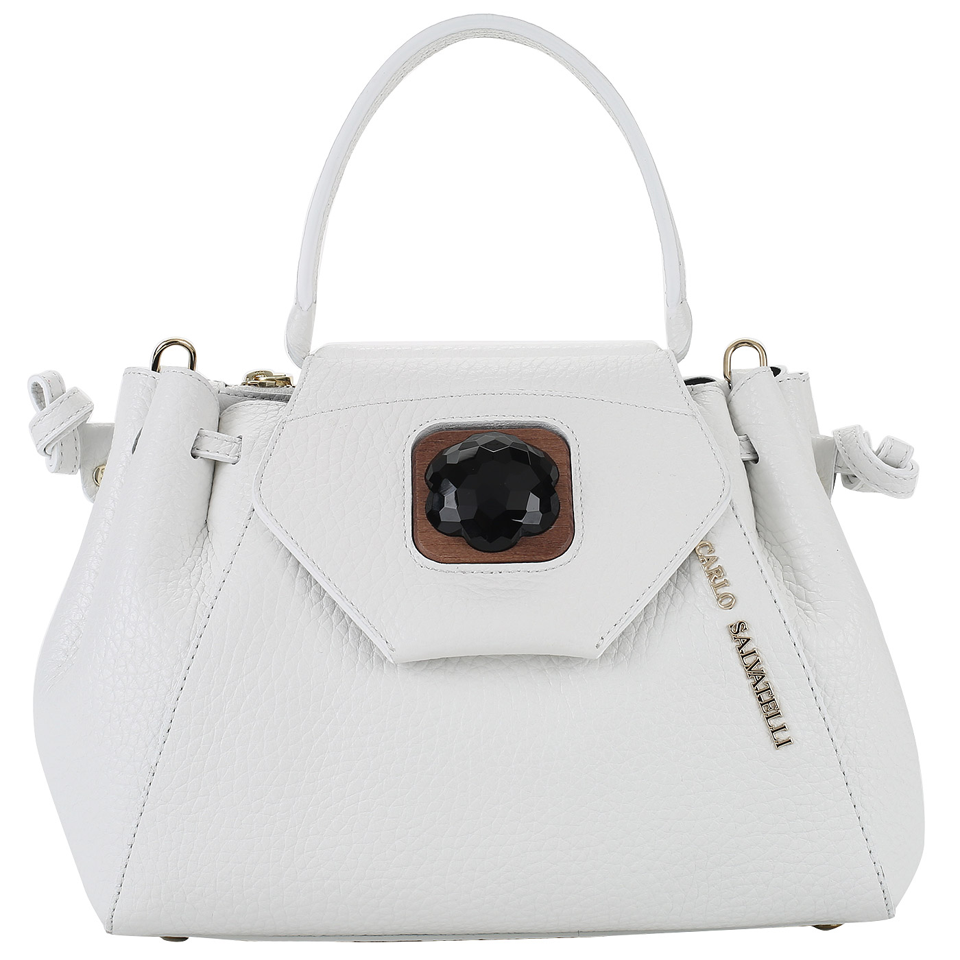 Carlo Salvatelli Белая кожаная сумка