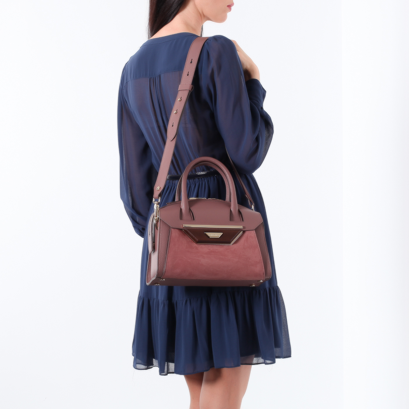 Сумка из кожи и замши Gironacci 