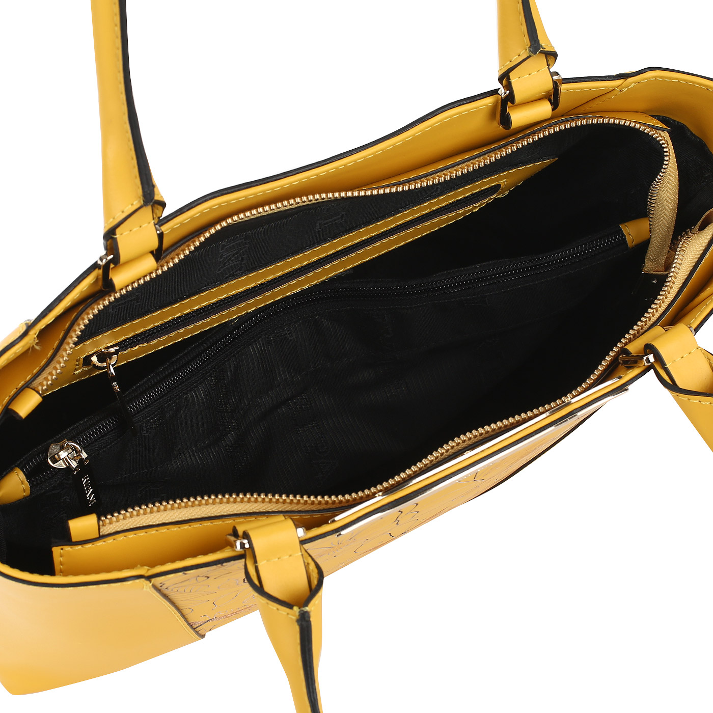 Желтая кожаная сумка с длинными ручками Ripani Aninga