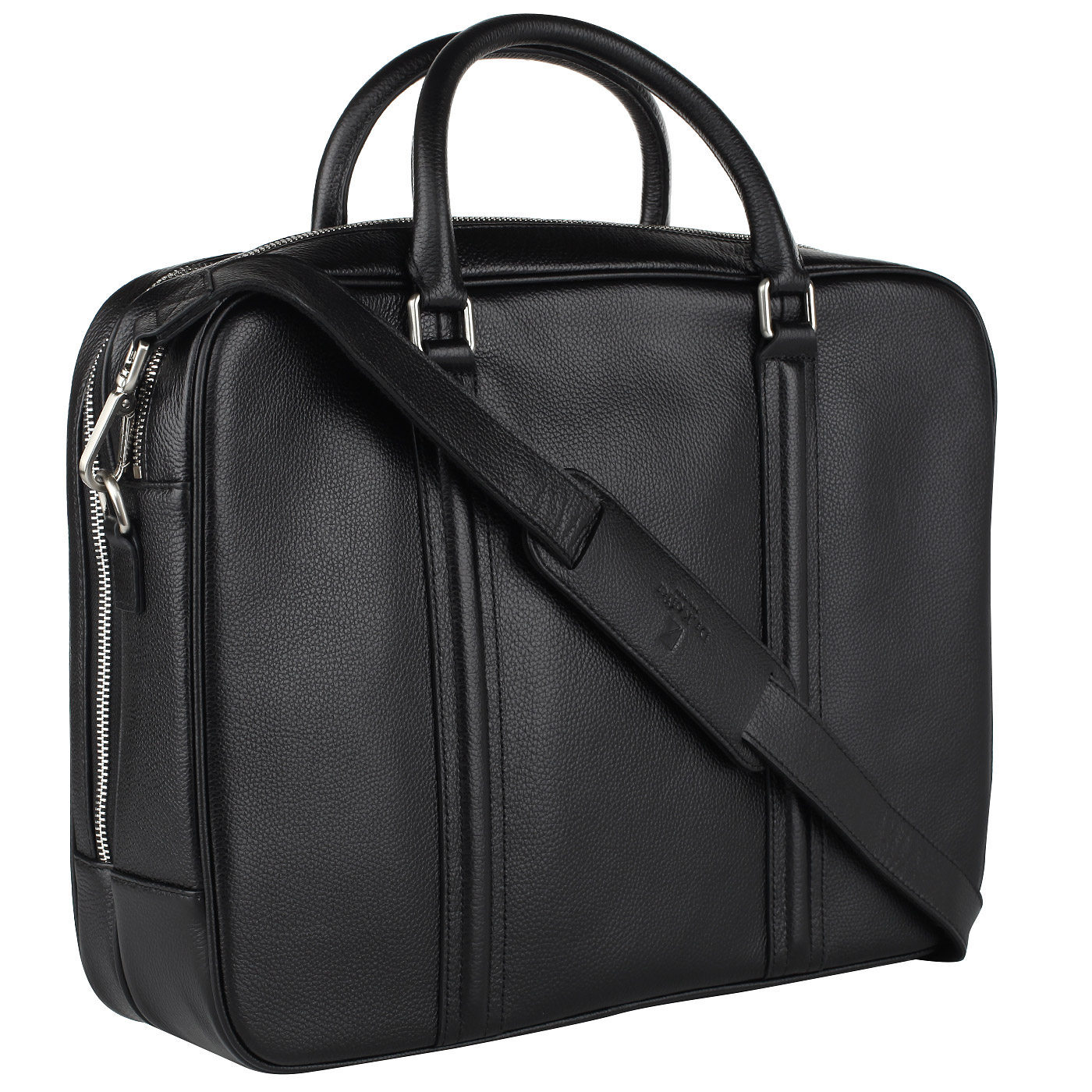 Деловая кожаная сумка с двумя отделами Dr. Koffer 