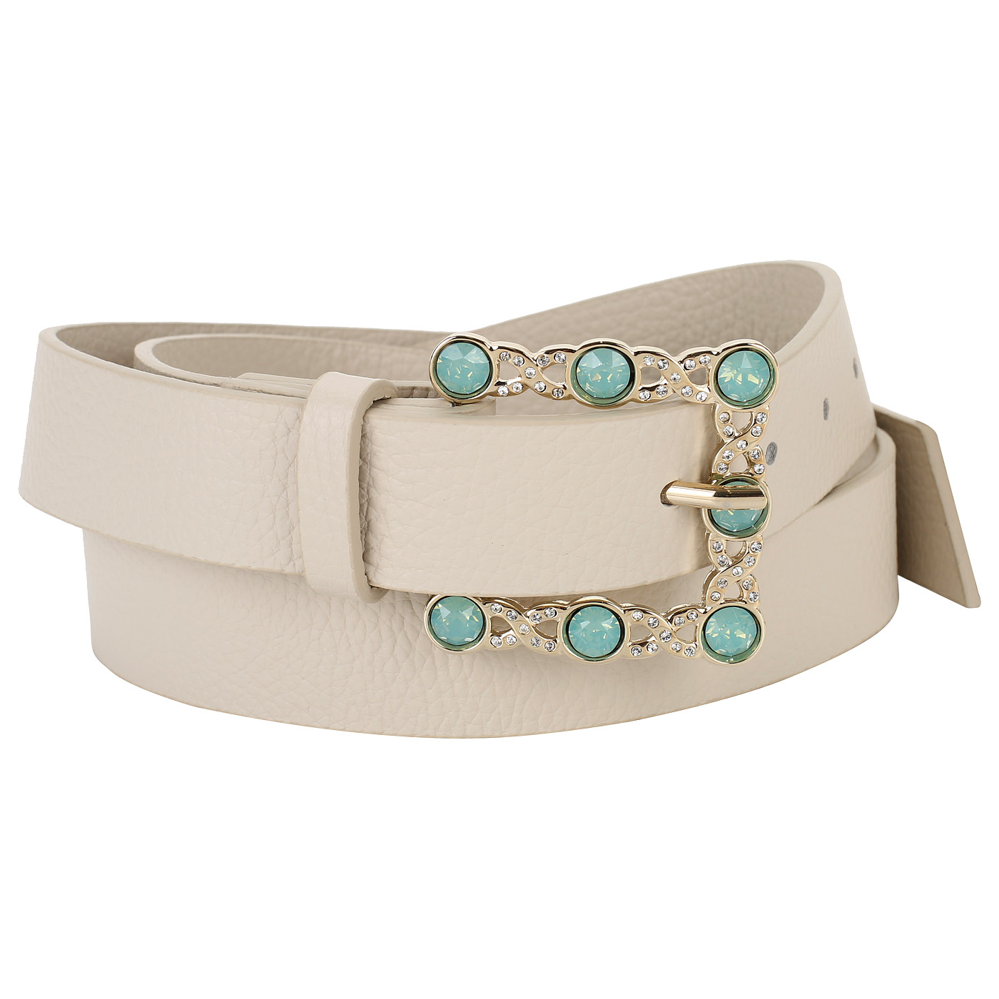 Marina Creazioni Кожаный ремень со стразами