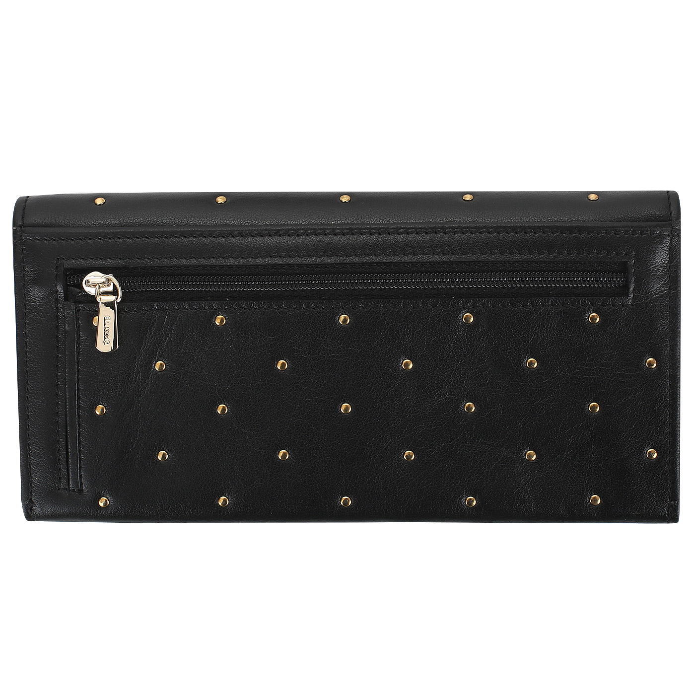 Черный кошелек с клепками Chatte Lux