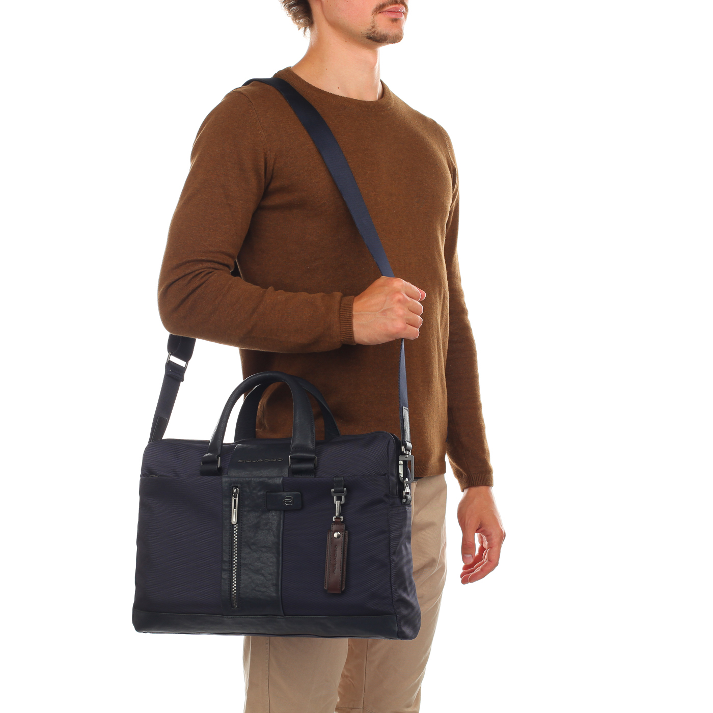 Синяя деловая сумка Piquadro Brief