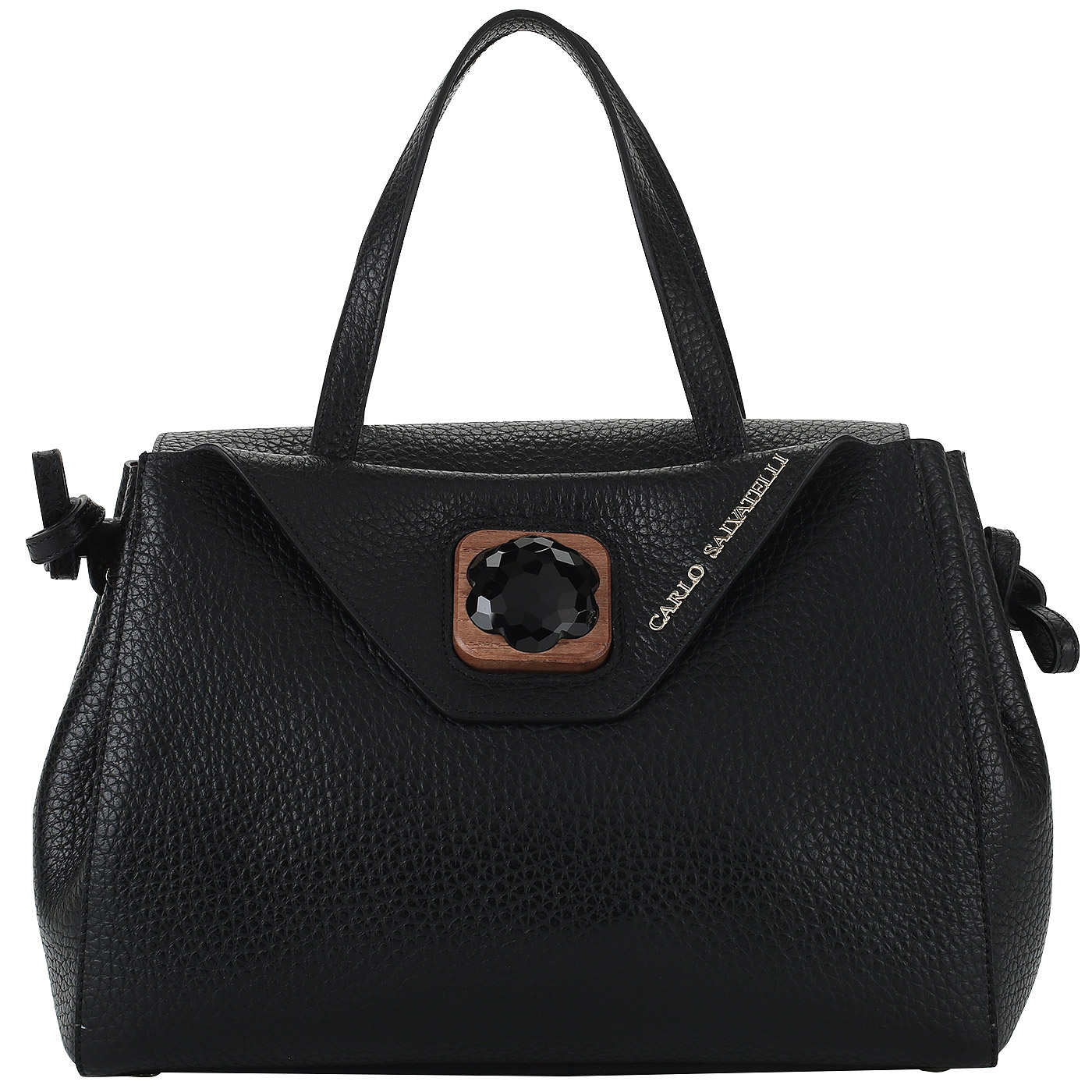 Carlo Salvatelli Черная кожаная сумка