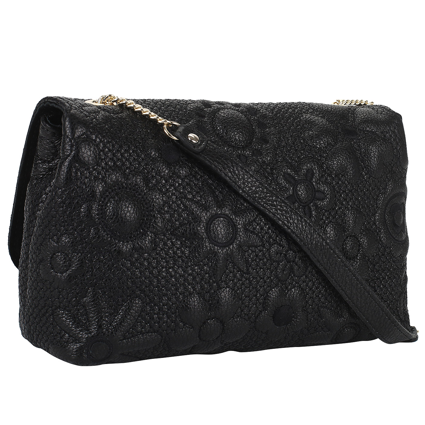 Черная кожаная сумочка Gilda Tonelli Shim Ric Fiori