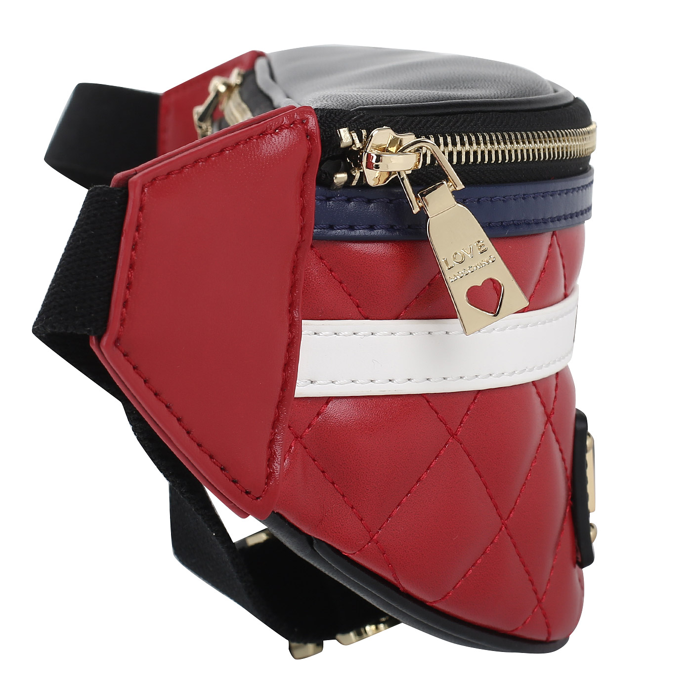 Поясная сумочка Love Moschino Striped Quilted