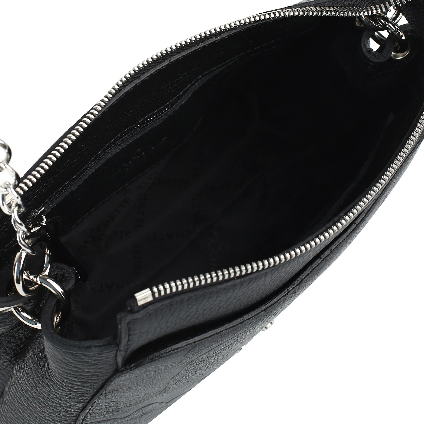 Кожаная сумочка с тиснением Chatte 