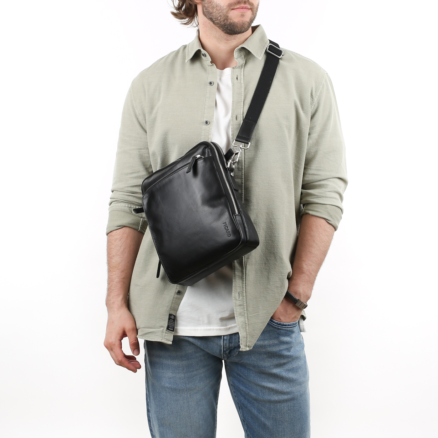 Мужская кожаная сумка через плечо Picard Buddy