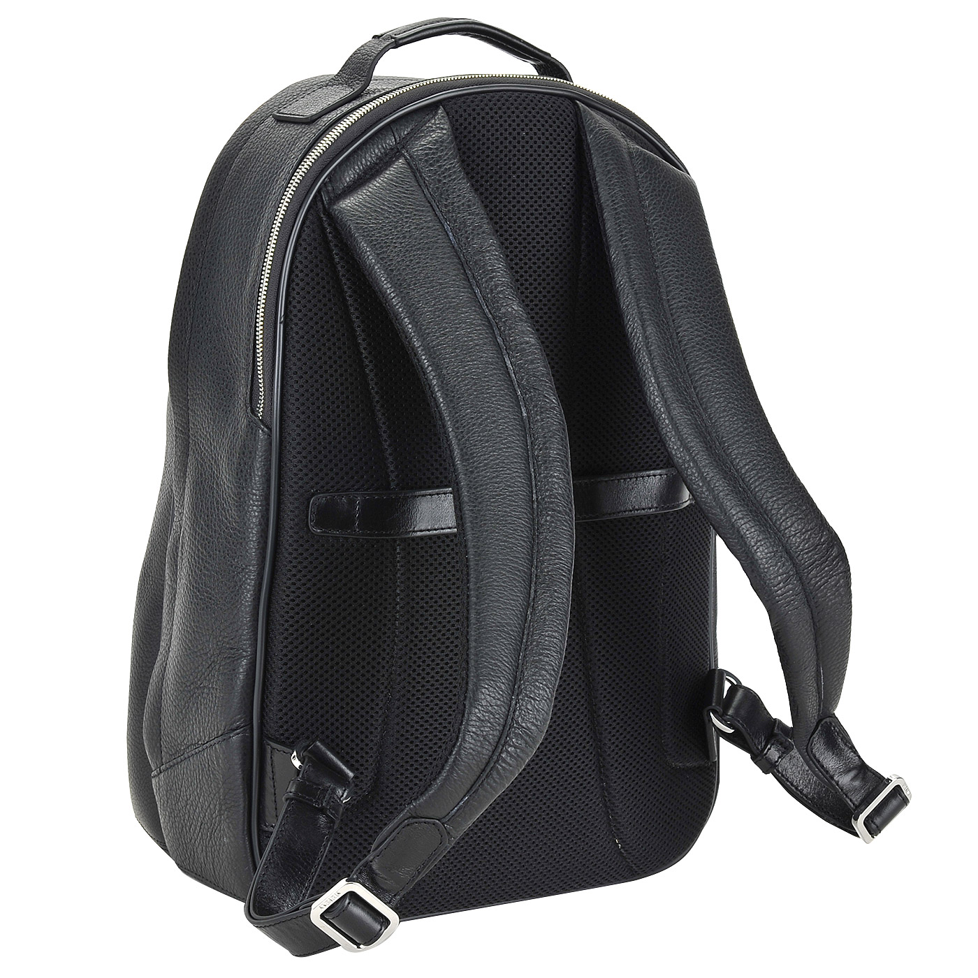 Кожаный черный рюкзак с отделением под ноутбук Stevens 
