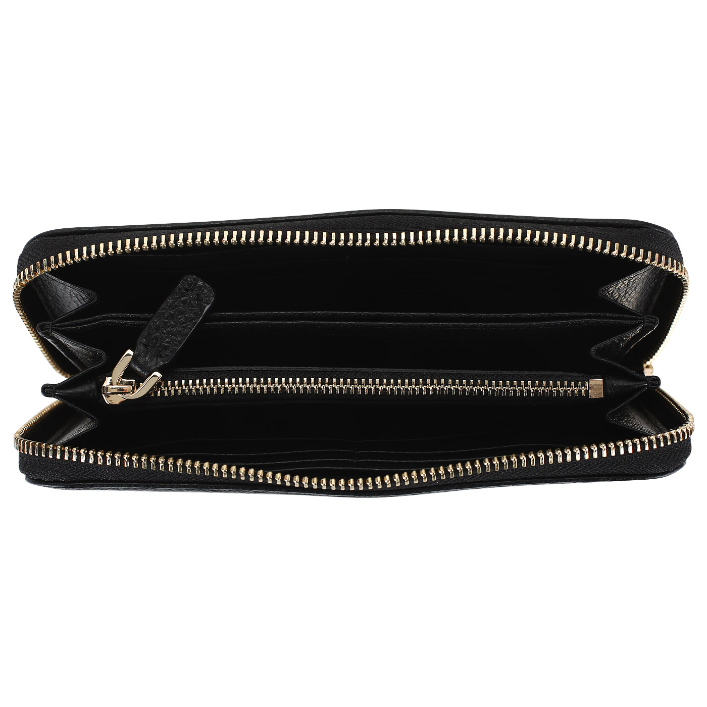 Черный кожаный кошелек Coccinelle Metallic Soft