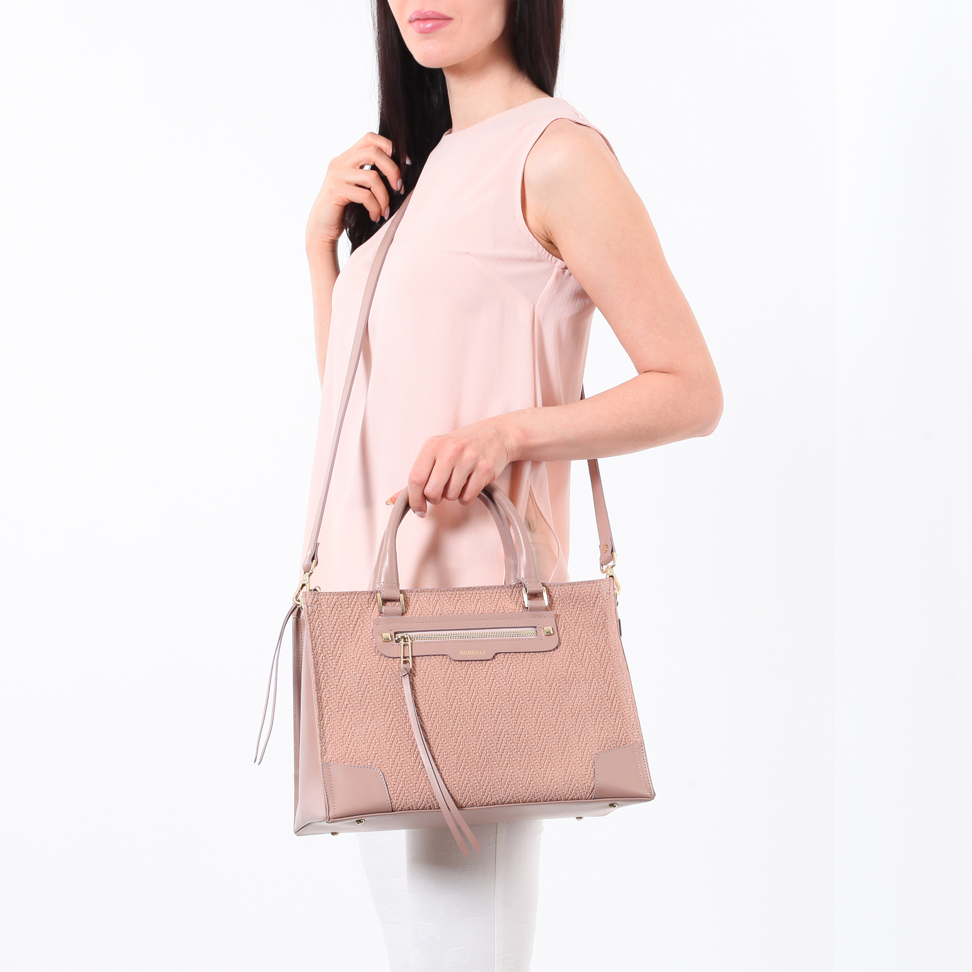 Сумка из кожи и замши Aurelli 