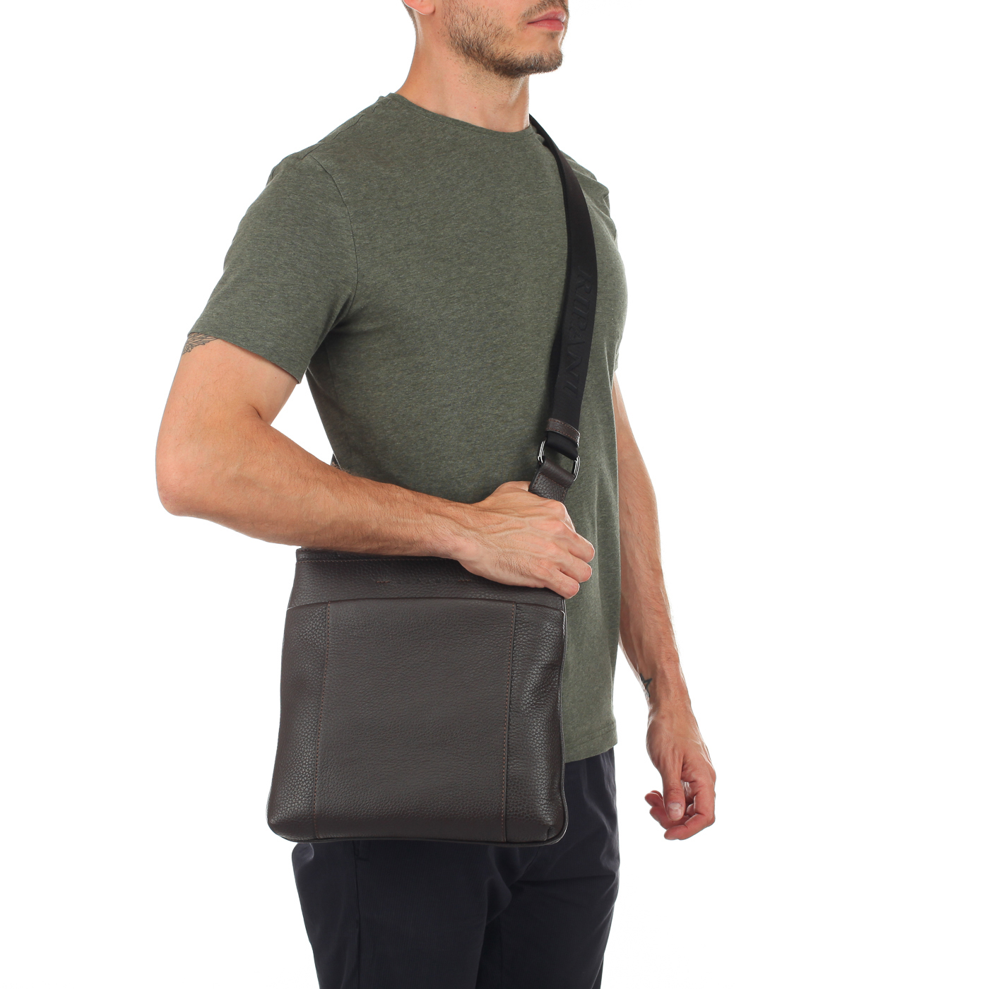 Коричневая сумка из натуральной кожи Ripani Urban