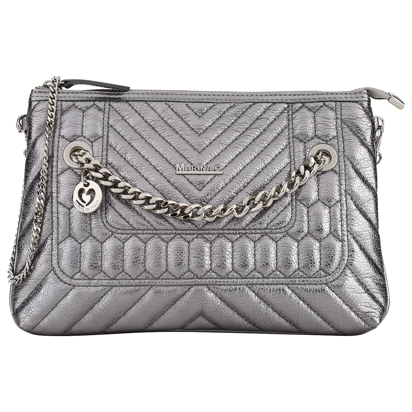 Marina Creazioni Женская сумочка из металлизированной кожи