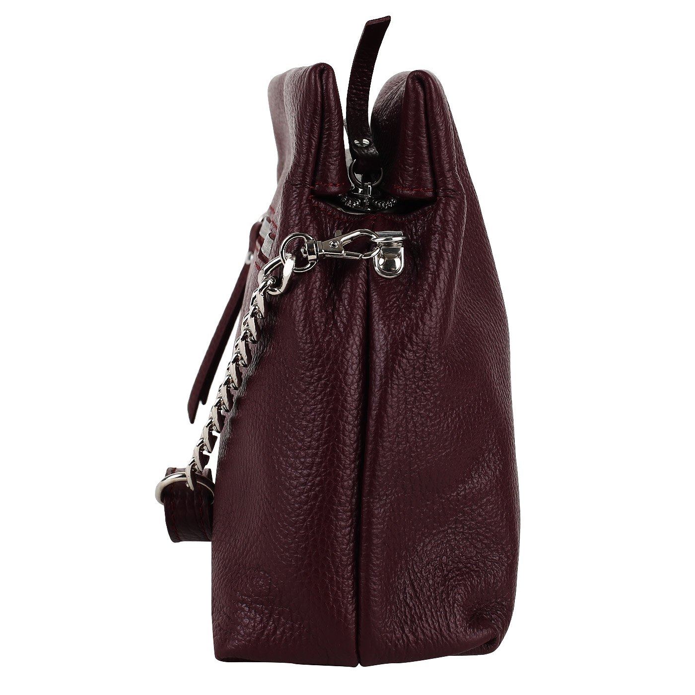 Бордовая кожаная сумка Marina Creazioni 