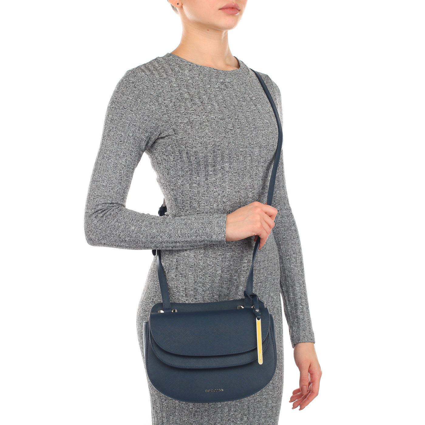 Сафьяновая женская сумочка-седло Cromia Perla