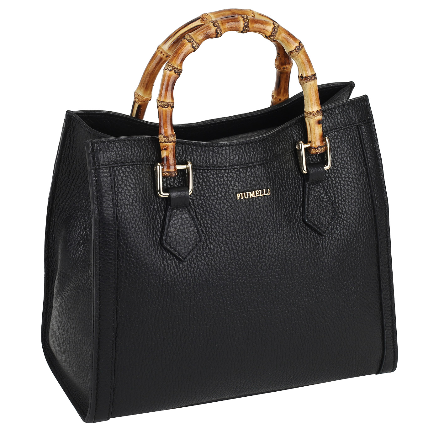 Кожаная сумка с бамбуковыми ручками Piumelli Aira