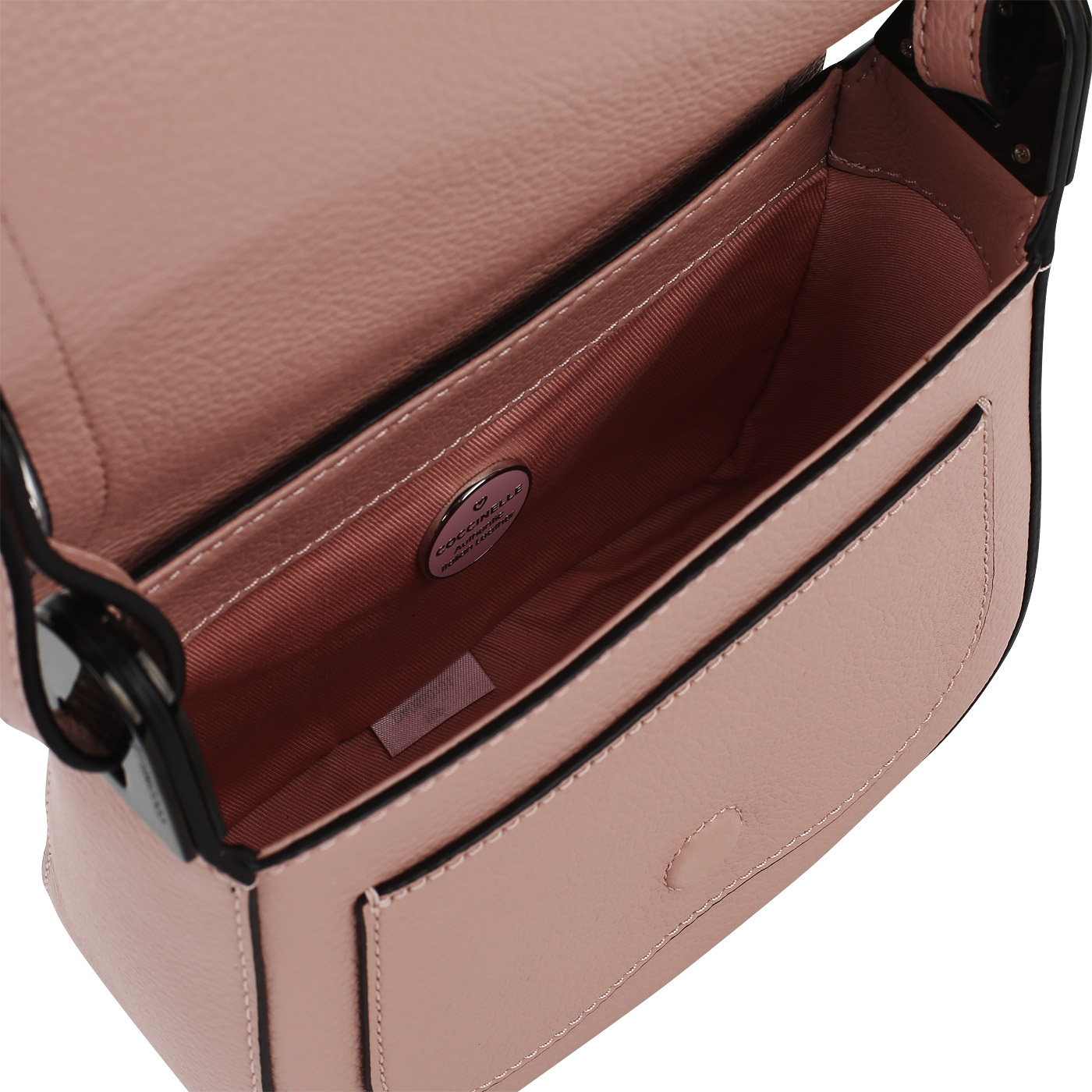 Розовая кожаная сумочка Coccinelle Espiegle