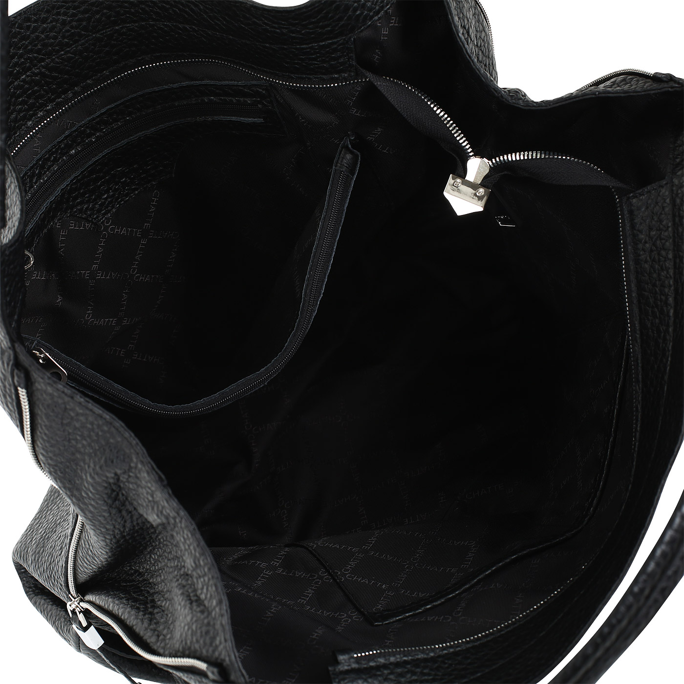 Черная кожаная сумка Chatte 