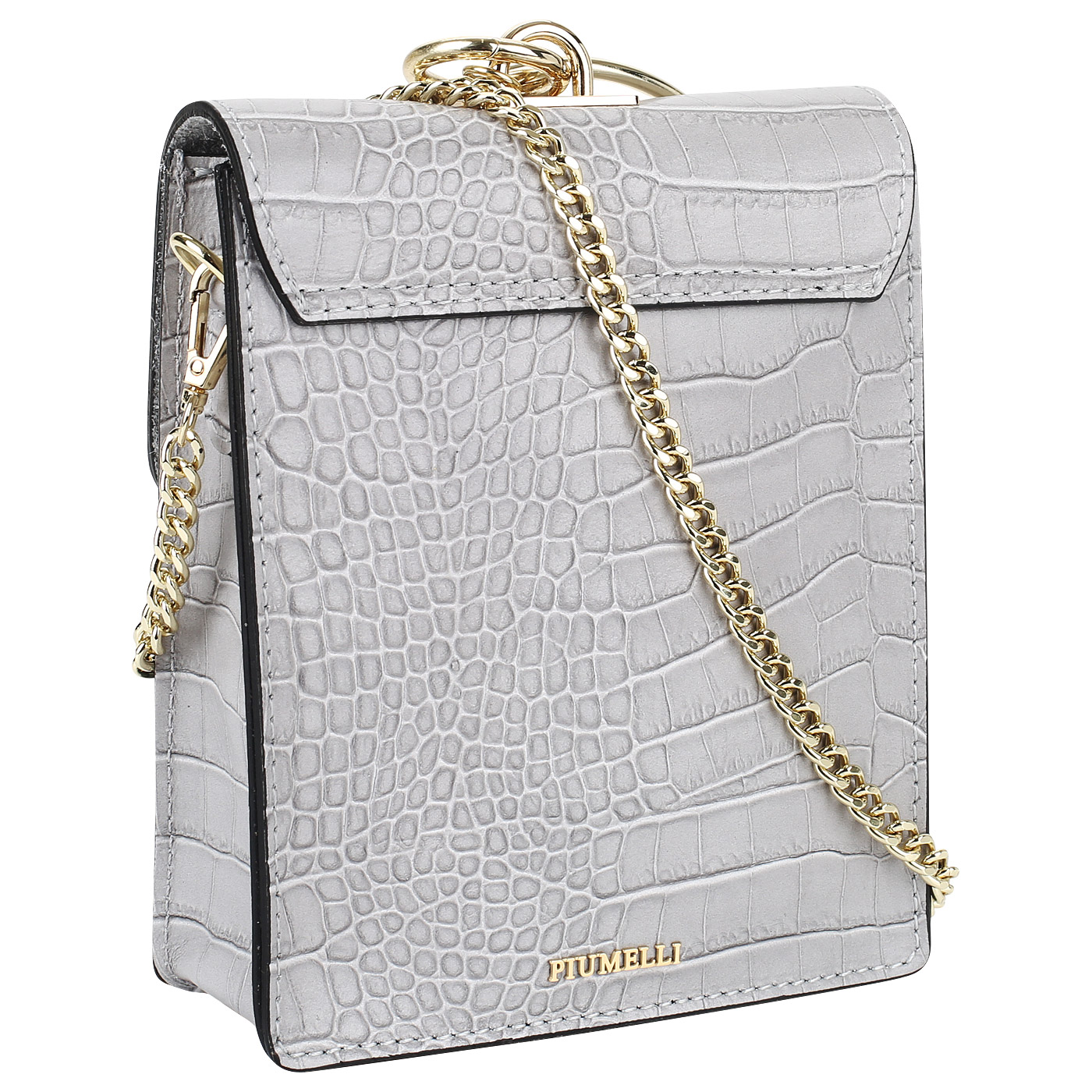 Кожаная сумочка на кнопке Piumelli Layla croco