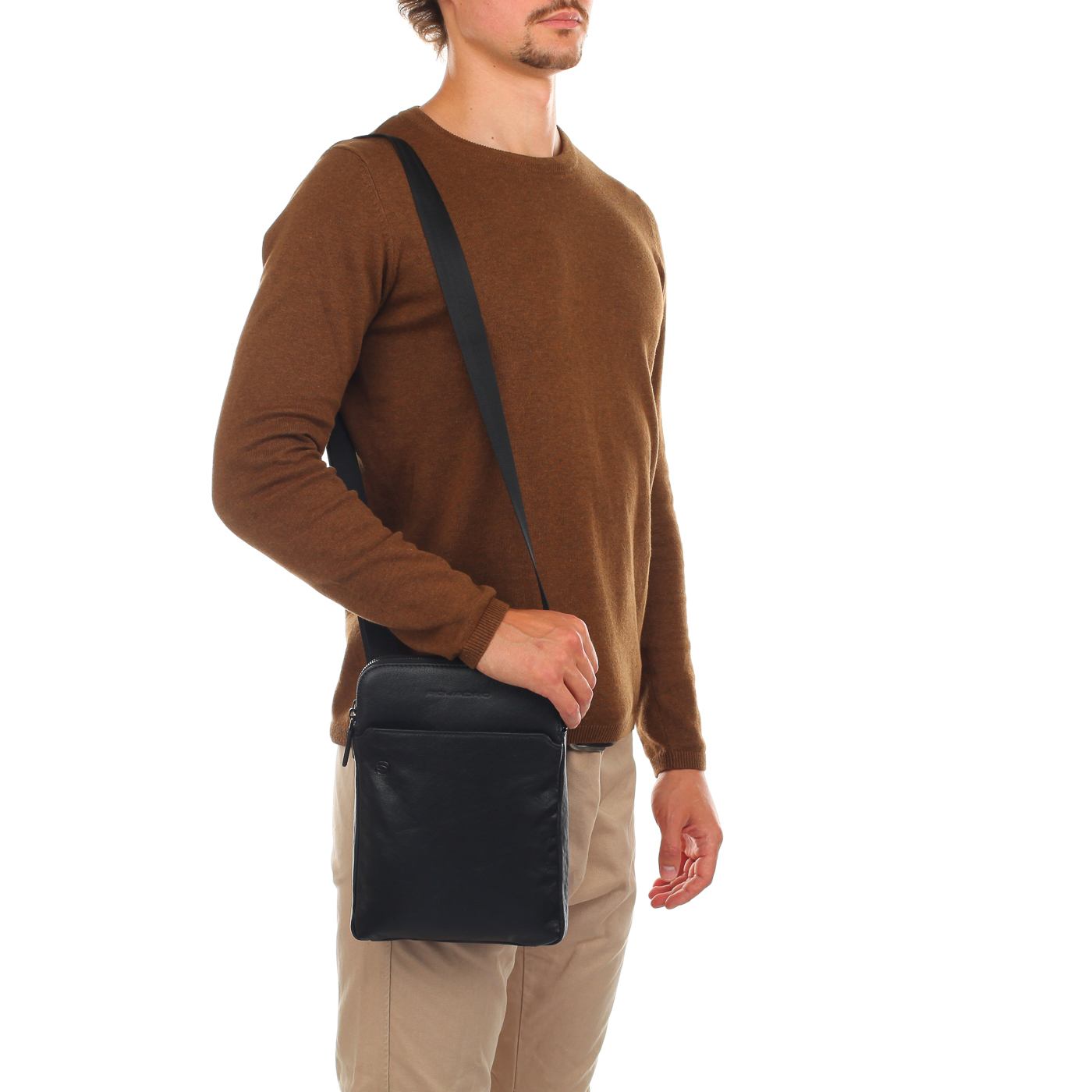 Кожаная сумка-планшет Piquadro Black square