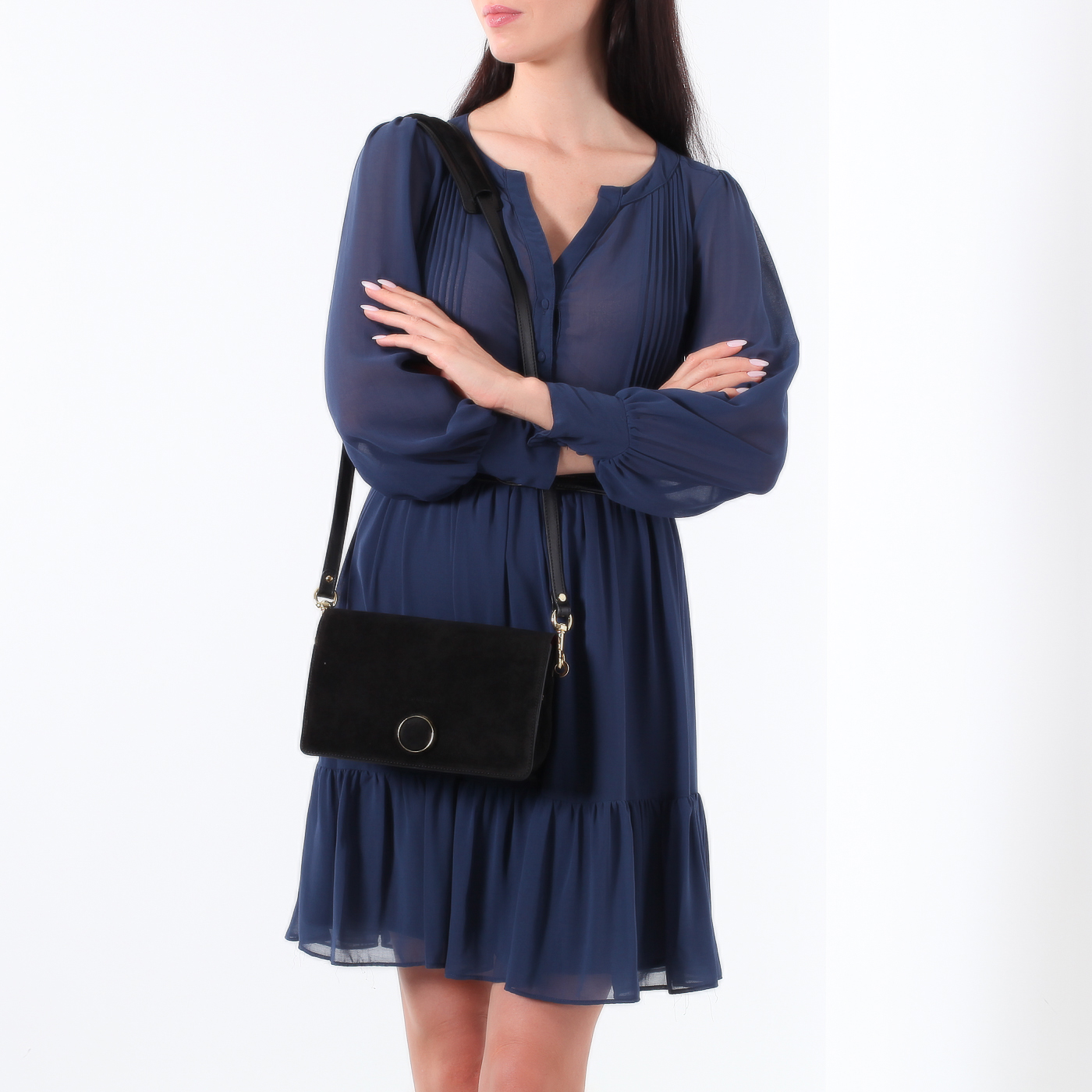 Сумочка из замши Carlo Salvatelli Camoscio