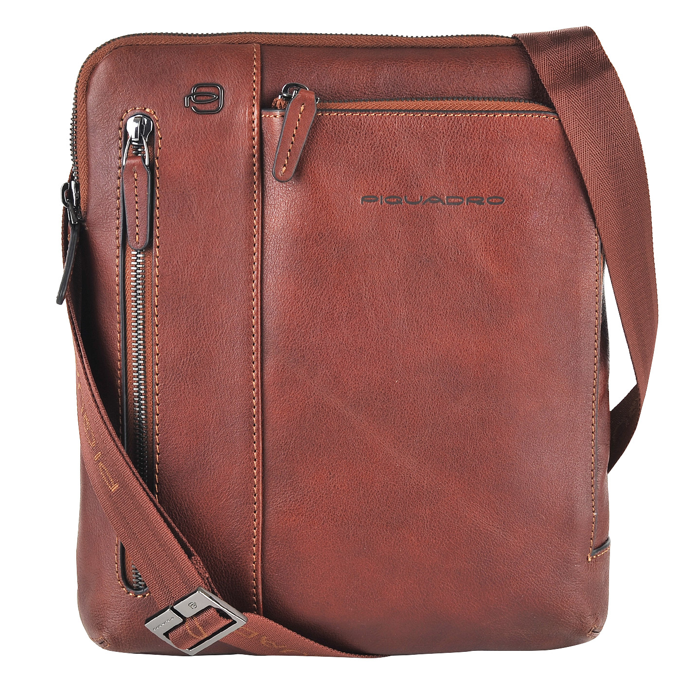 Мужская кожаная сумка через плечо Piquadro Black square