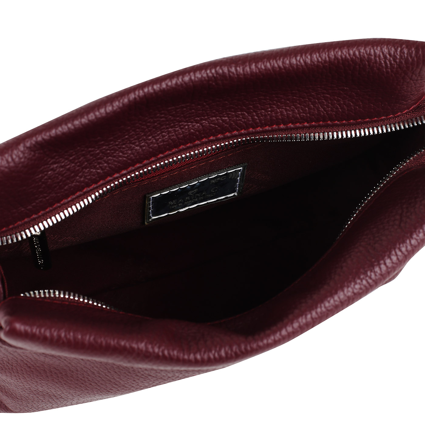 Бордовая кожаная сумка Marina Creazioni 